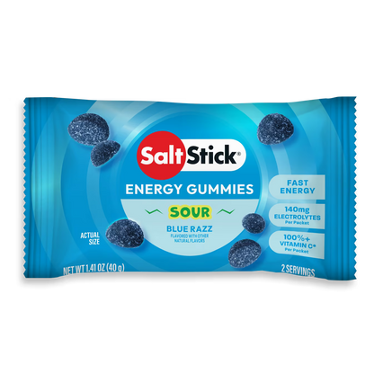 Saltstick Sour Blue Razz Energy Gummies